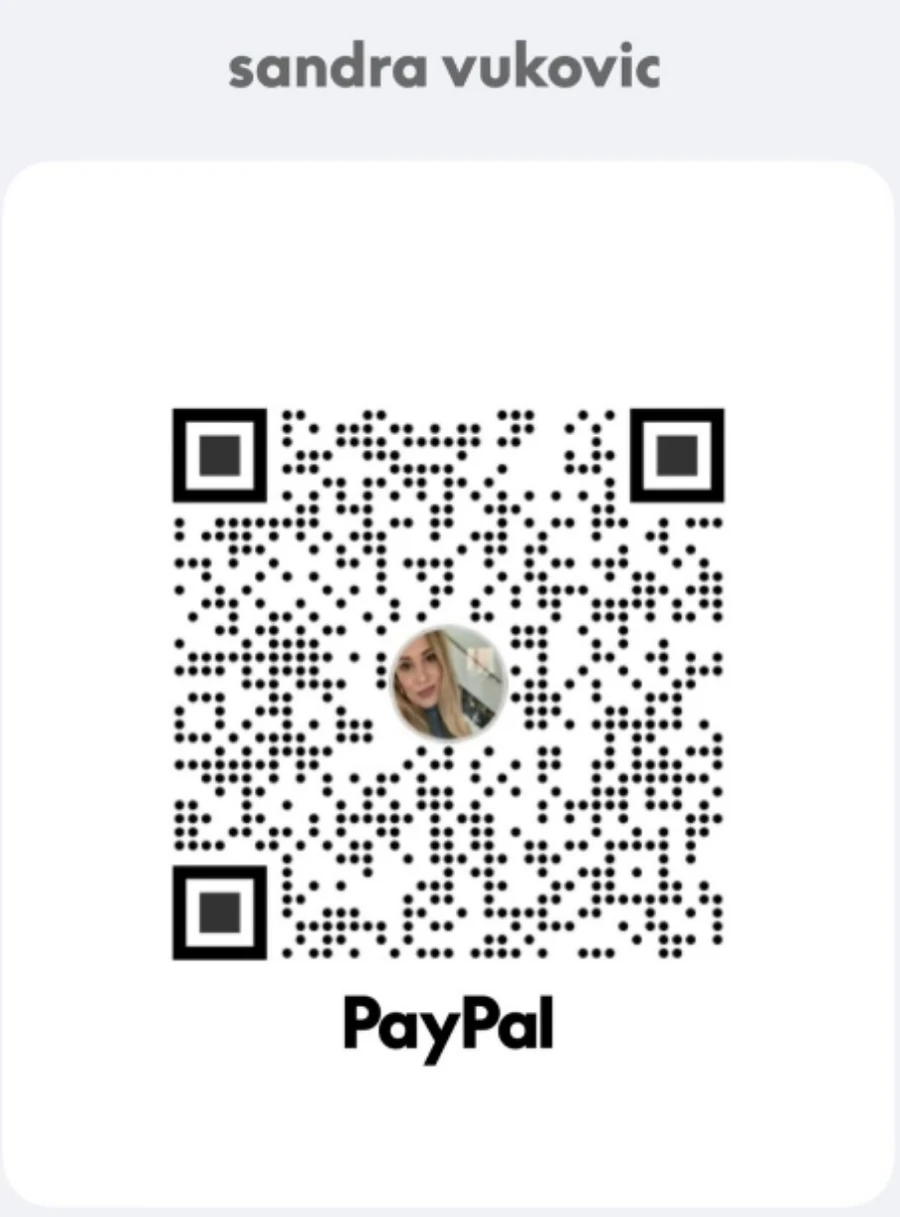 Sandra Vukovic PayPal QR code for Sweet Surprise payment